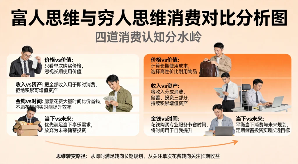 消费观念四道分水岭,富人思维vs穷人思维的本质差异