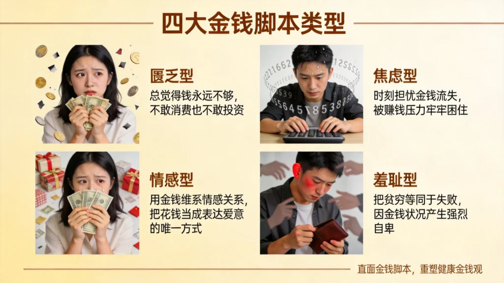四种金钱脚本类型解析，匮乏型焦虑型情感型羞耻型影响财务决策