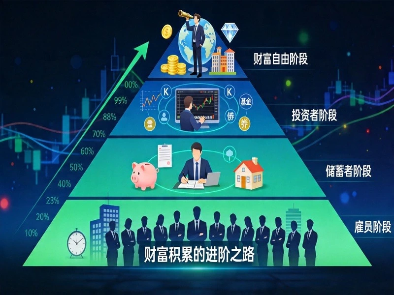 财富阶段配图 - 四个必经阶段与核心突破方法