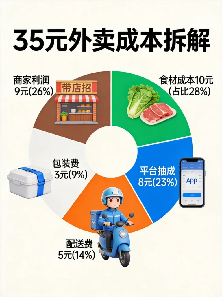 外卖35元成本构成饼图
